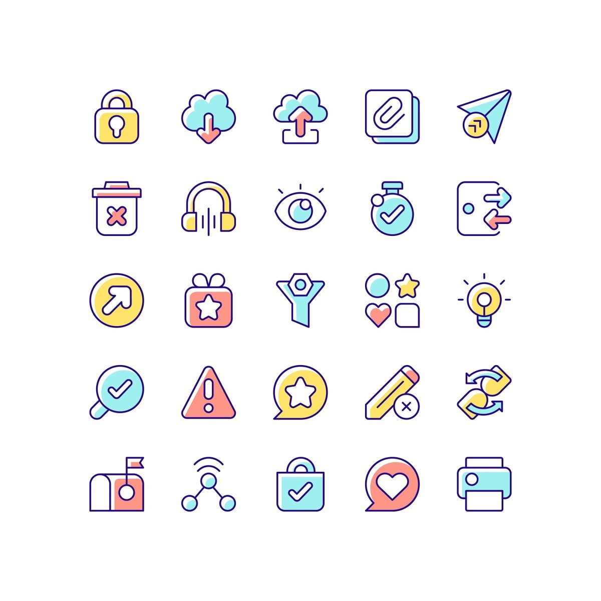 Interface RGB color icons set