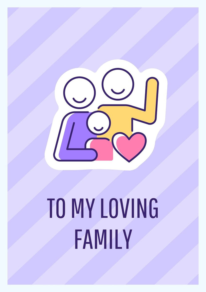 International family day celebration greeting card with color icon element set
