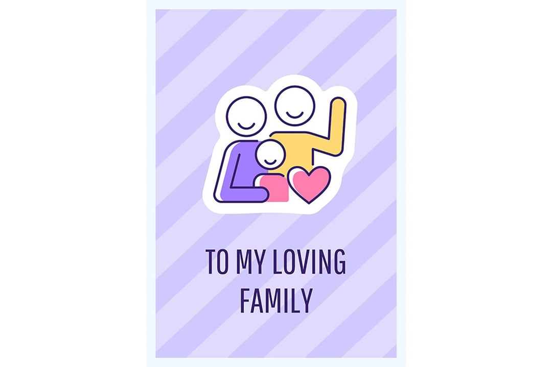 International family day celebration greeting card with color icon element set