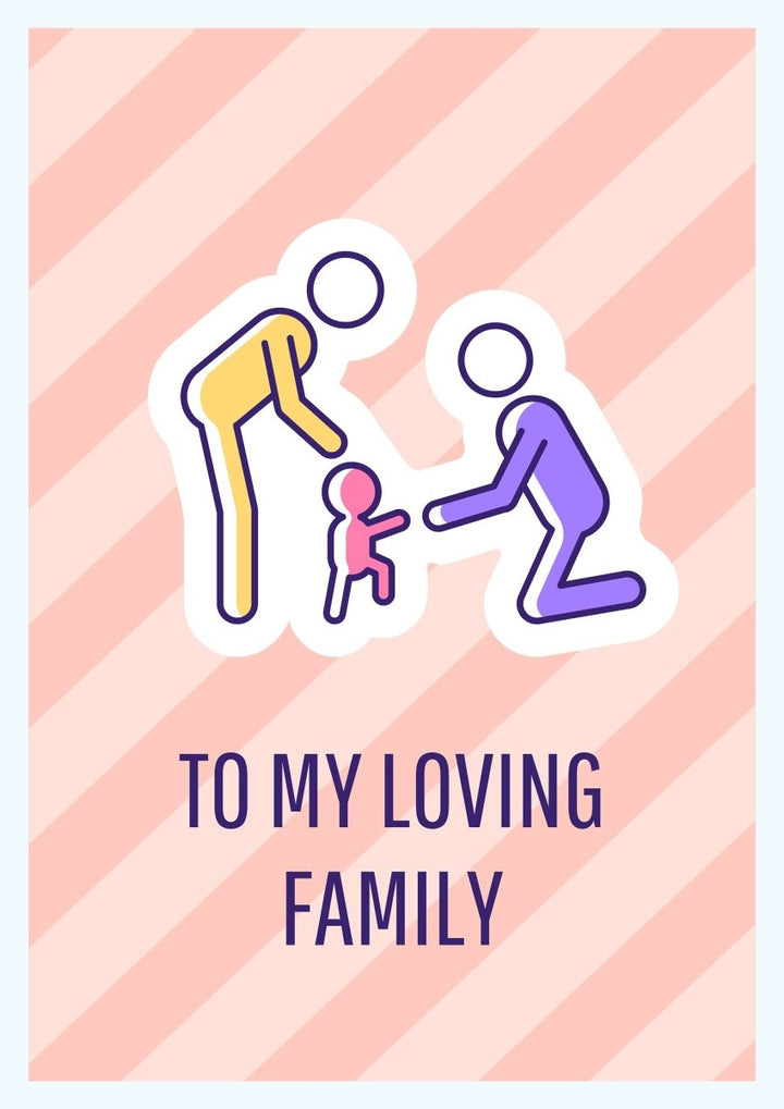 International family day celebration greeting card with color icon element set