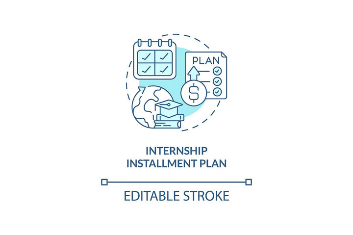 International internship concept icons bundle