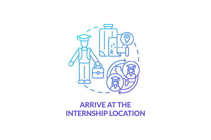 International internship concept icons bundle