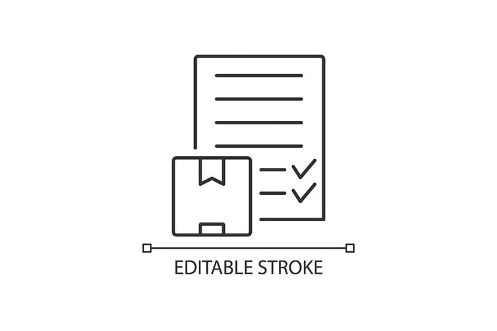 International logistics business linear icons set