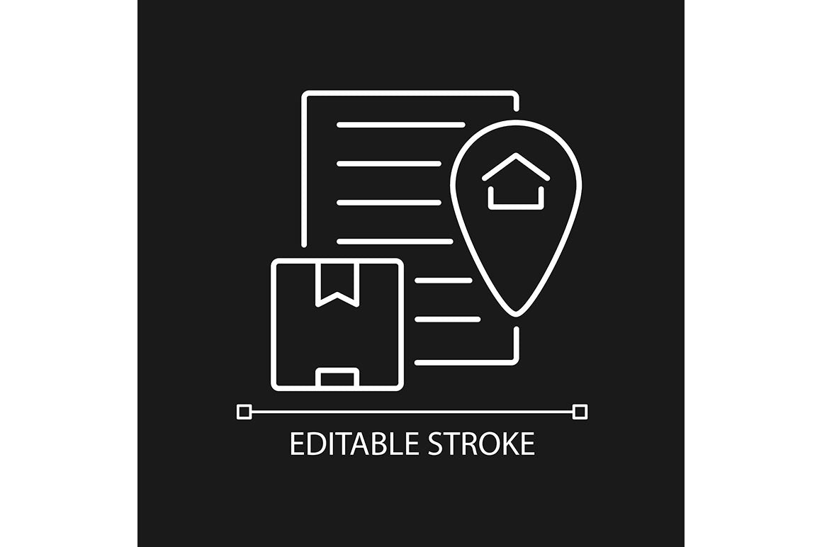 International logistics business linear icons set