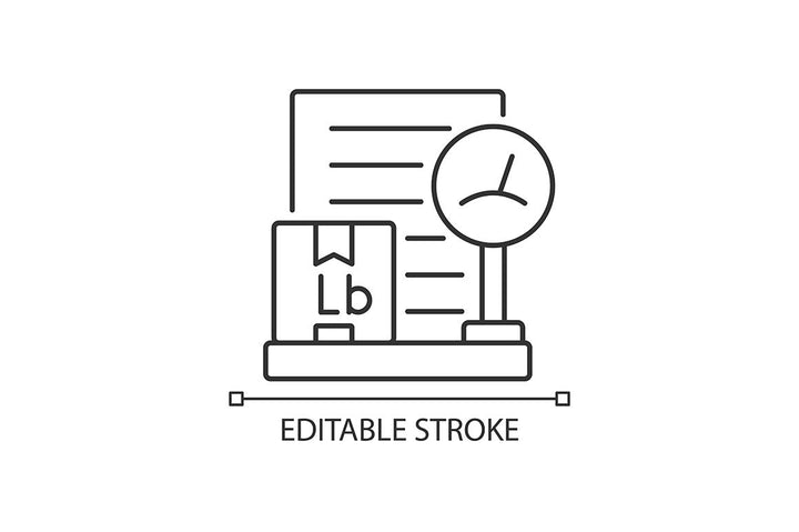 International logistics business linear icons set