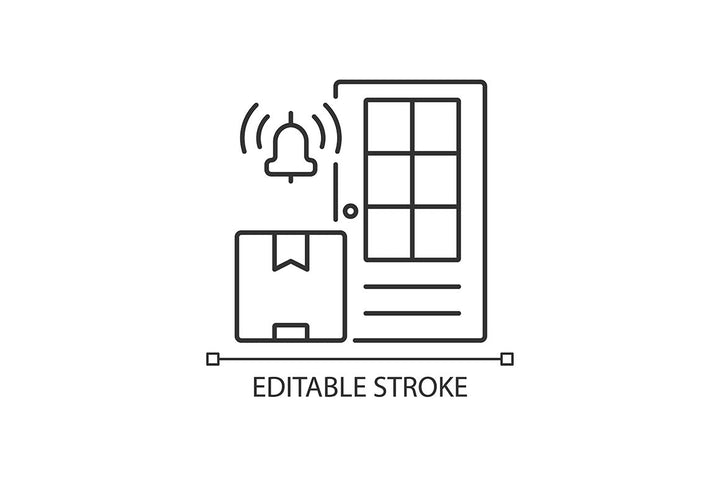 International logistics business linear icons set