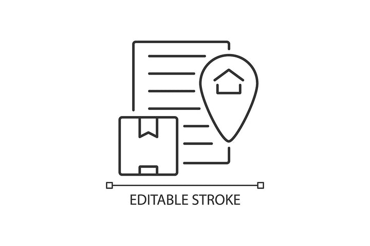International logistics business linear icons set