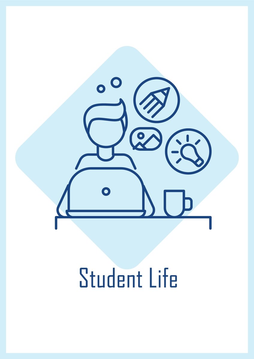 International students day postcards with linear glyph icon set