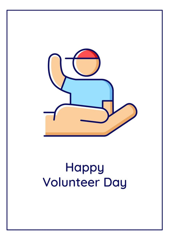 International volunteers day celebration greeting cards set