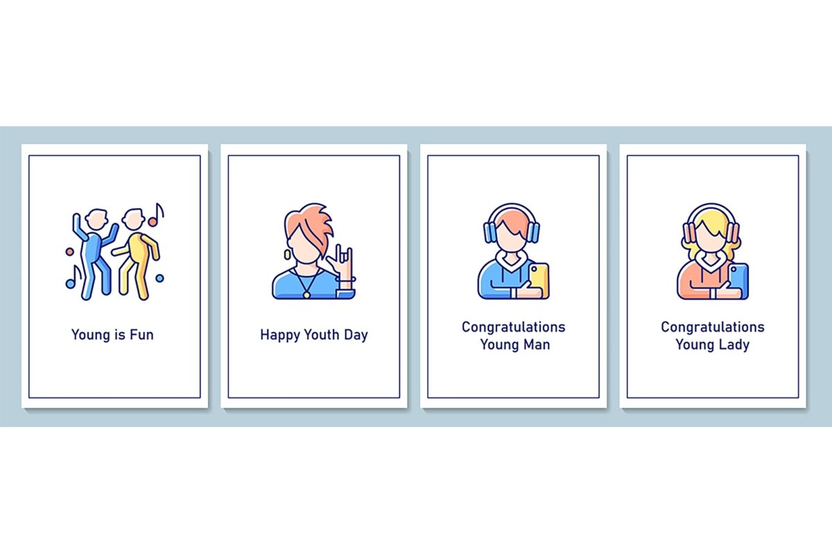 International youth day greeting cards