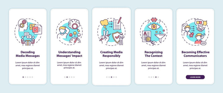 Internet-related communication form onboarding mobile app page screen bundle