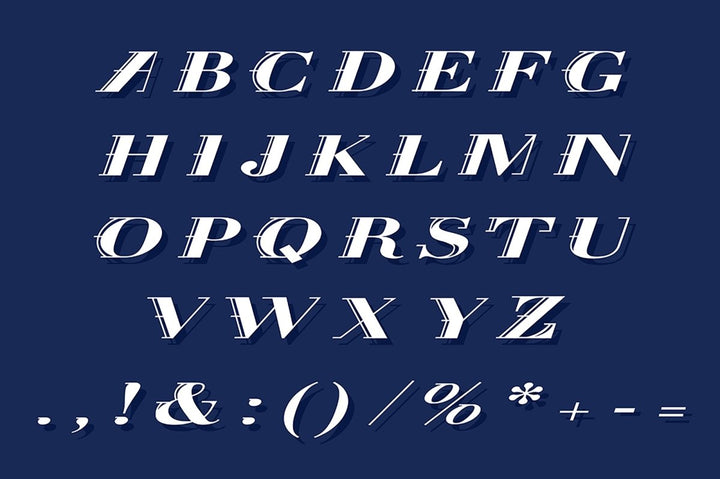 Italic decorative alphabet bundle