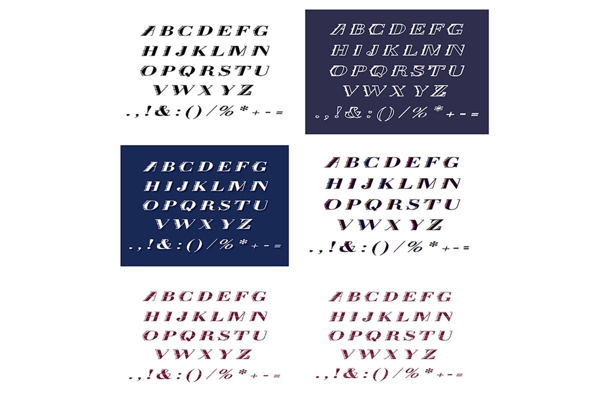 Italic decorative alphabet bundle