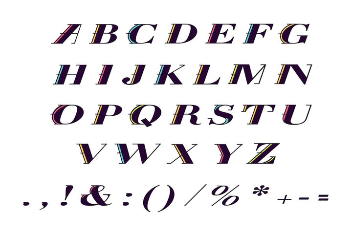 Italic decorative alphabet bundle