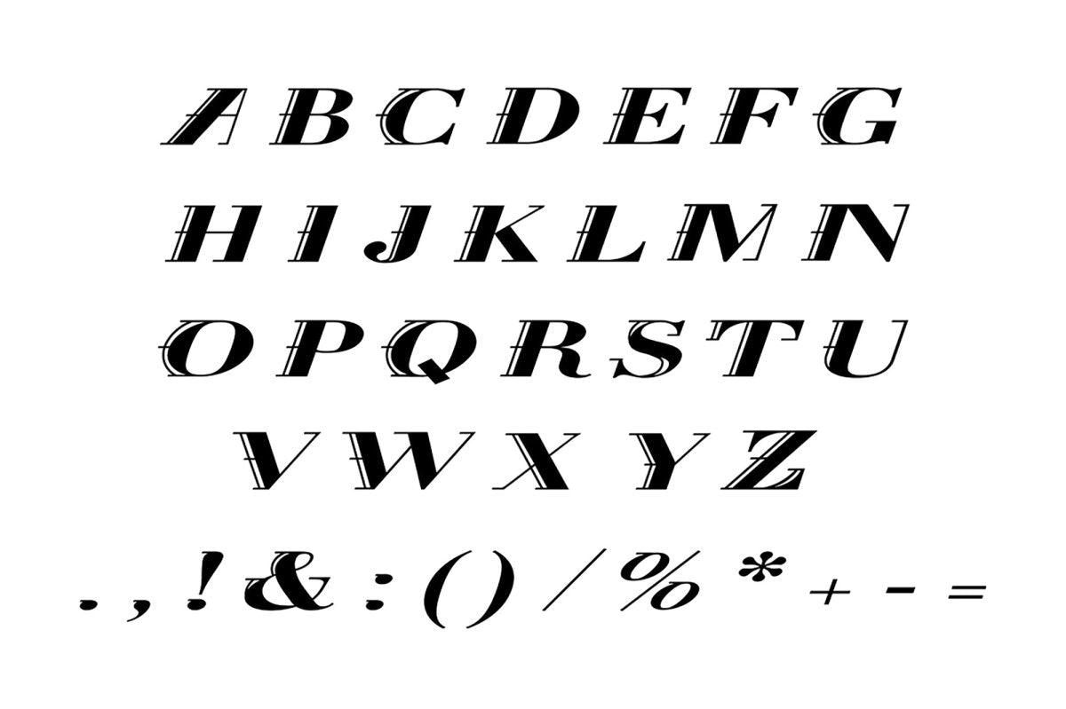 Italic decorative alphabet bundle