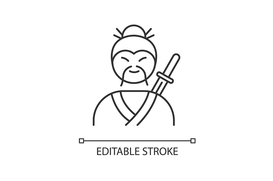 Japan pixel perfect linear icons set