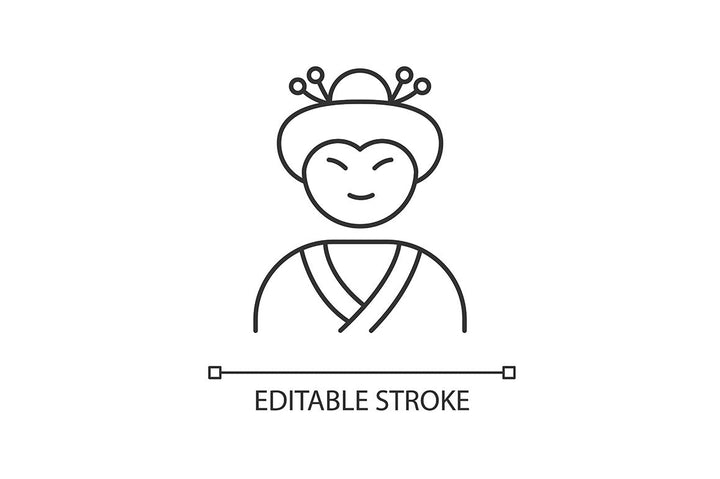 Japan pixel perfect linear icons set