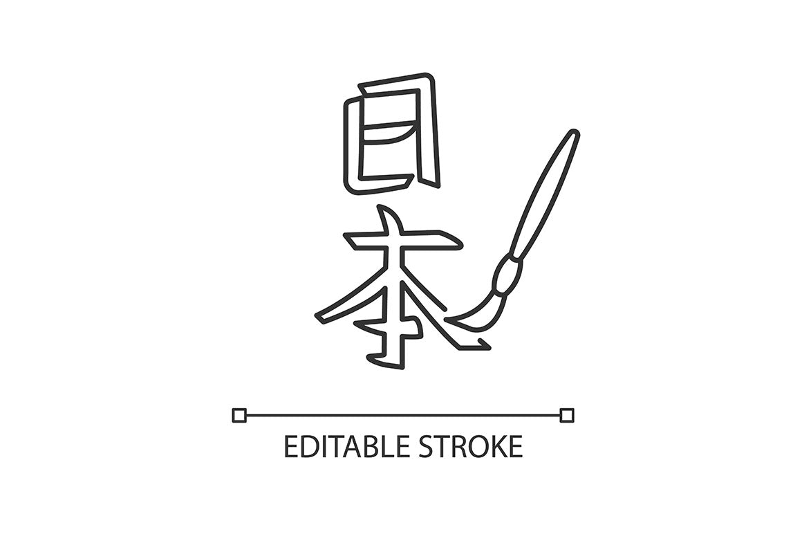 Japan pixel perfect linear icons set