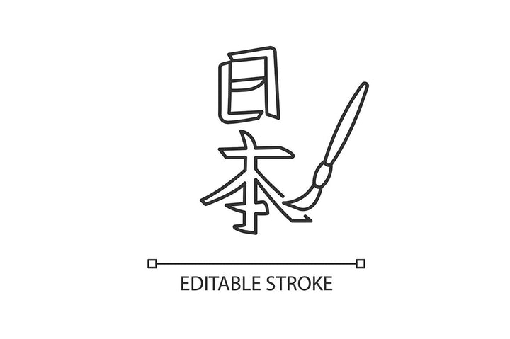 Japan pixel perfect linear icons set