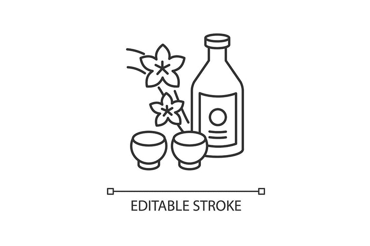 Japan pixel perfect linear icons set