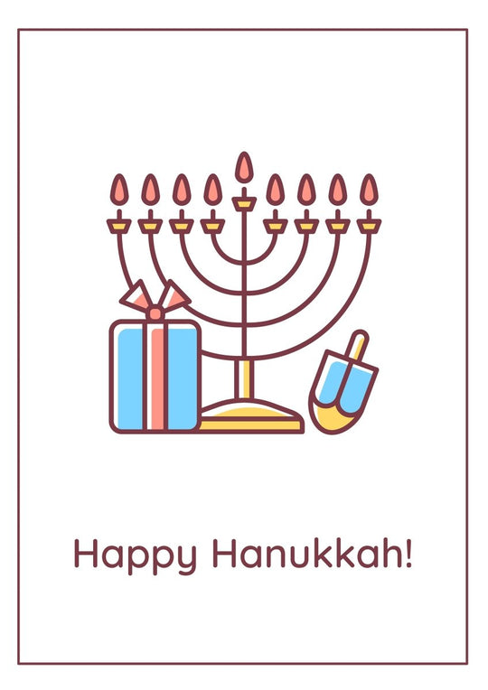 Jewish festival celebration greeting cards with color icon element set