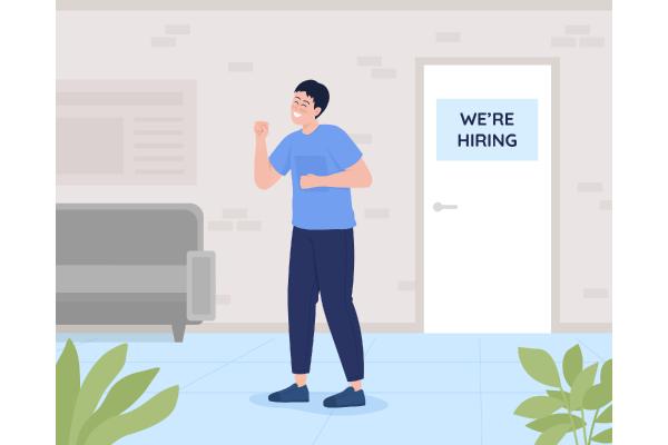 Job Interview Success Illustration Set