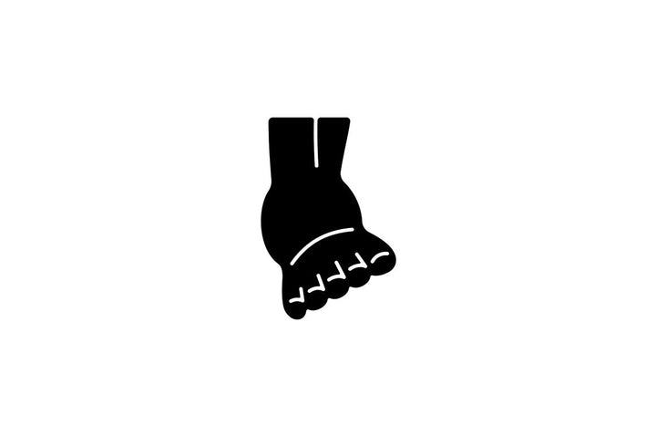 Joints pain black glyph icons set on white space