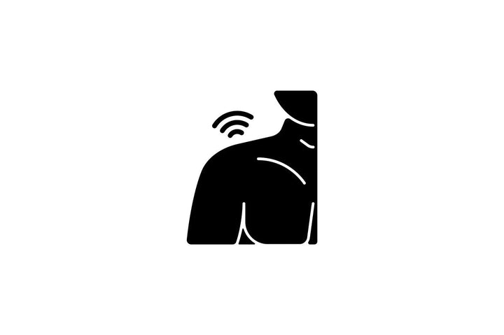 Joints pain black glyph icons set on white space