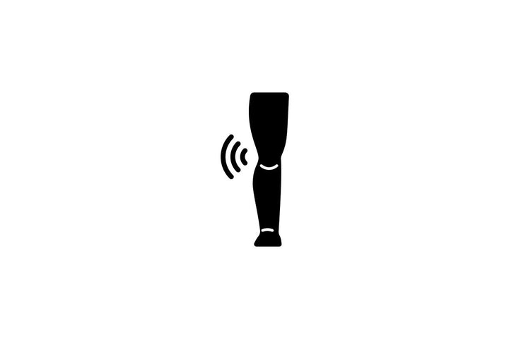 Joints pain black glyph icons set on white space