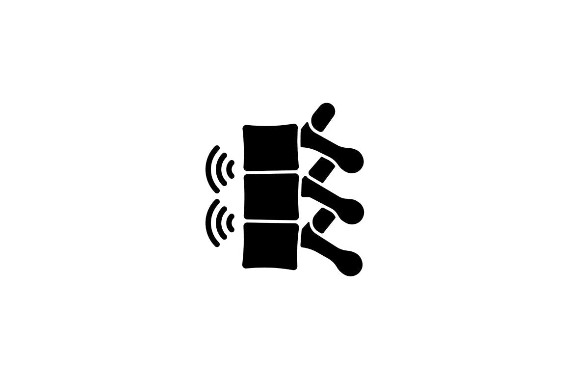 Joints pain black glyph icons set on white space