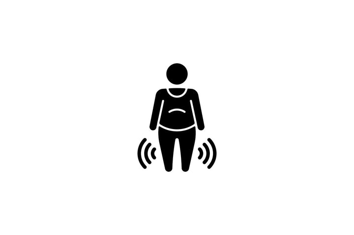 Joints pain black glyph icons set on white space