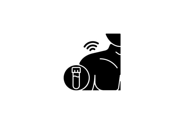 Joints pain black glyph icons set on white space