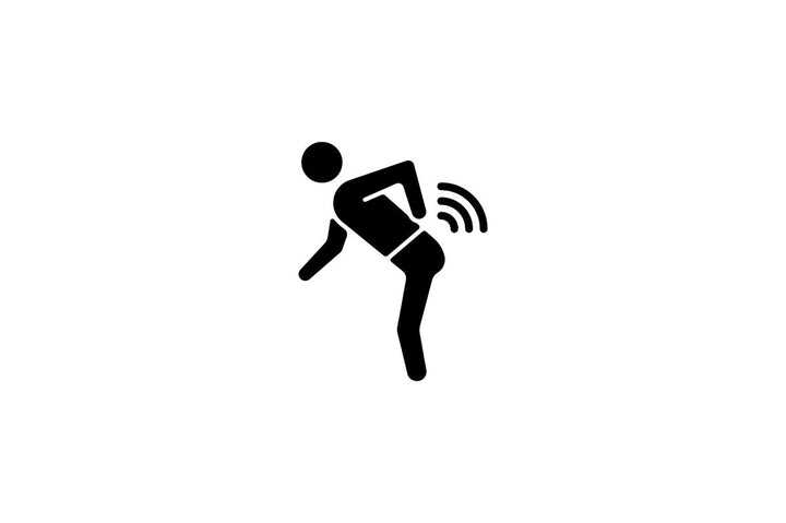 Joints pain black glyph icons set on white space
