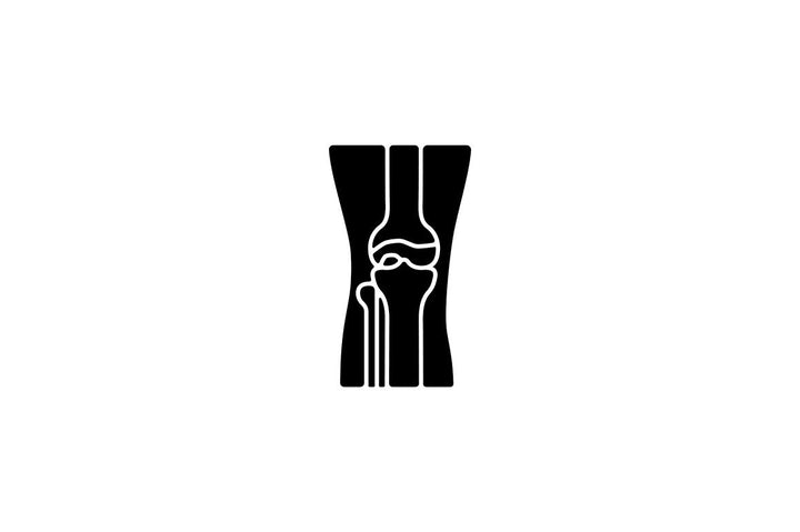 Joints pain black glyph icons set on white space