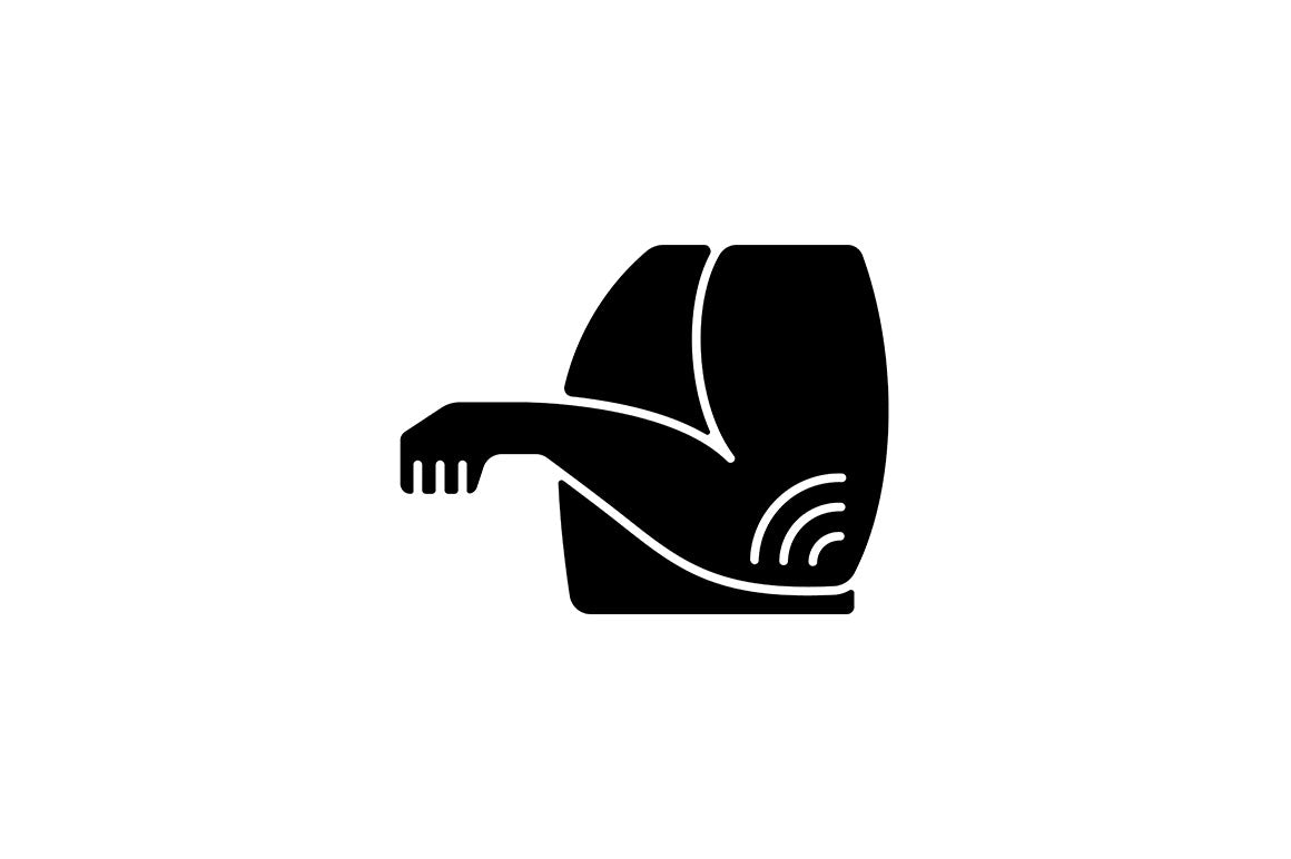 Joints pain black glyph icons set on white space