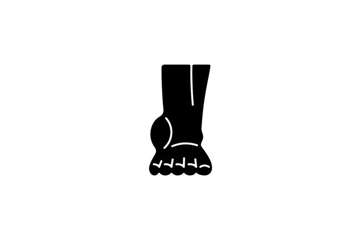 Joints pain black glyph icons set on white space