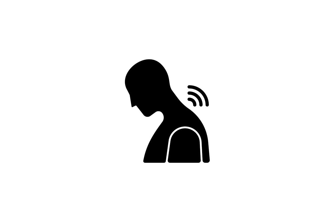 Joints pain black glyph icons set on white space