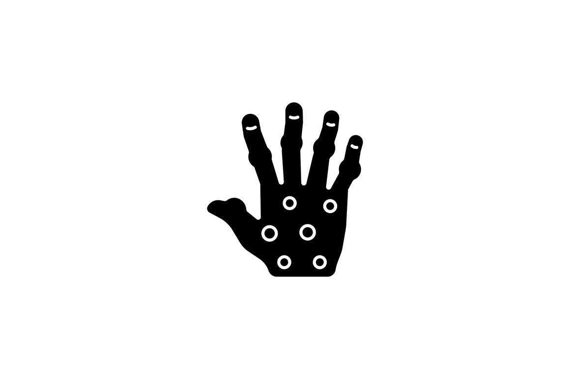 Joints pain black glyph icons set on white space