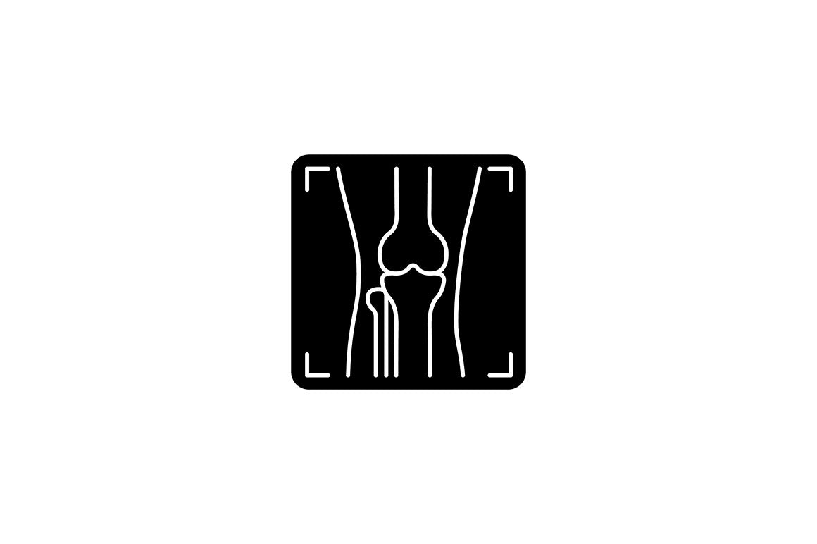 Joints pain black glyph icons set on white space