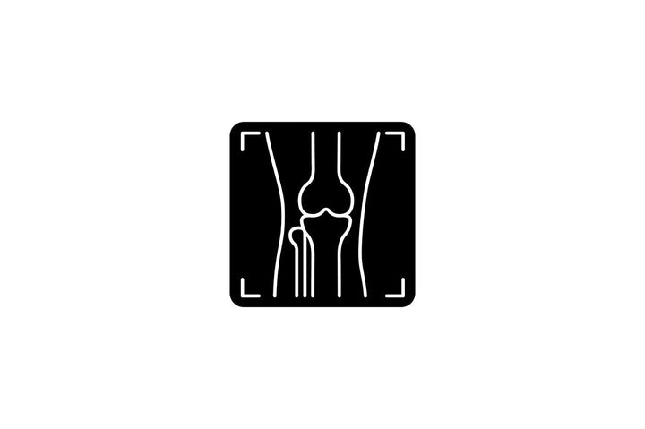 Joints pain black glyph icons set on white space