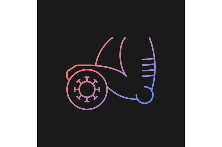 Joints pain gradient icons set for dark and light mode