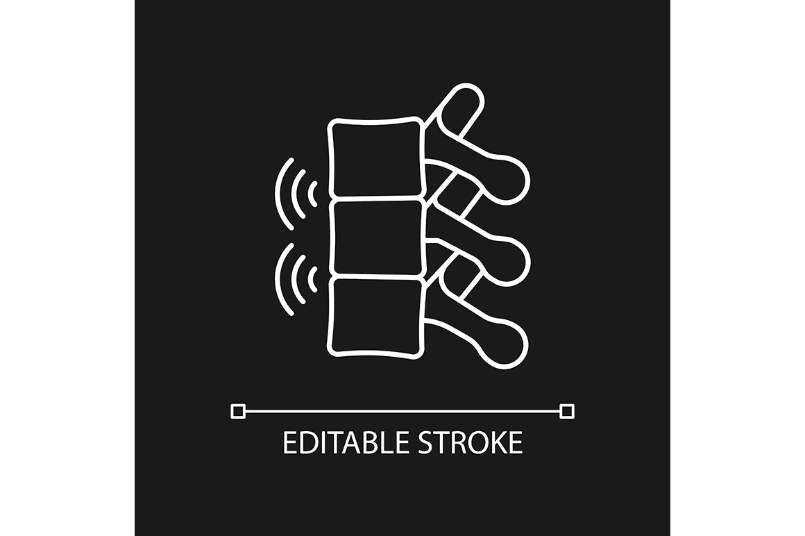 Joints pain linear icons set for dark and light mode