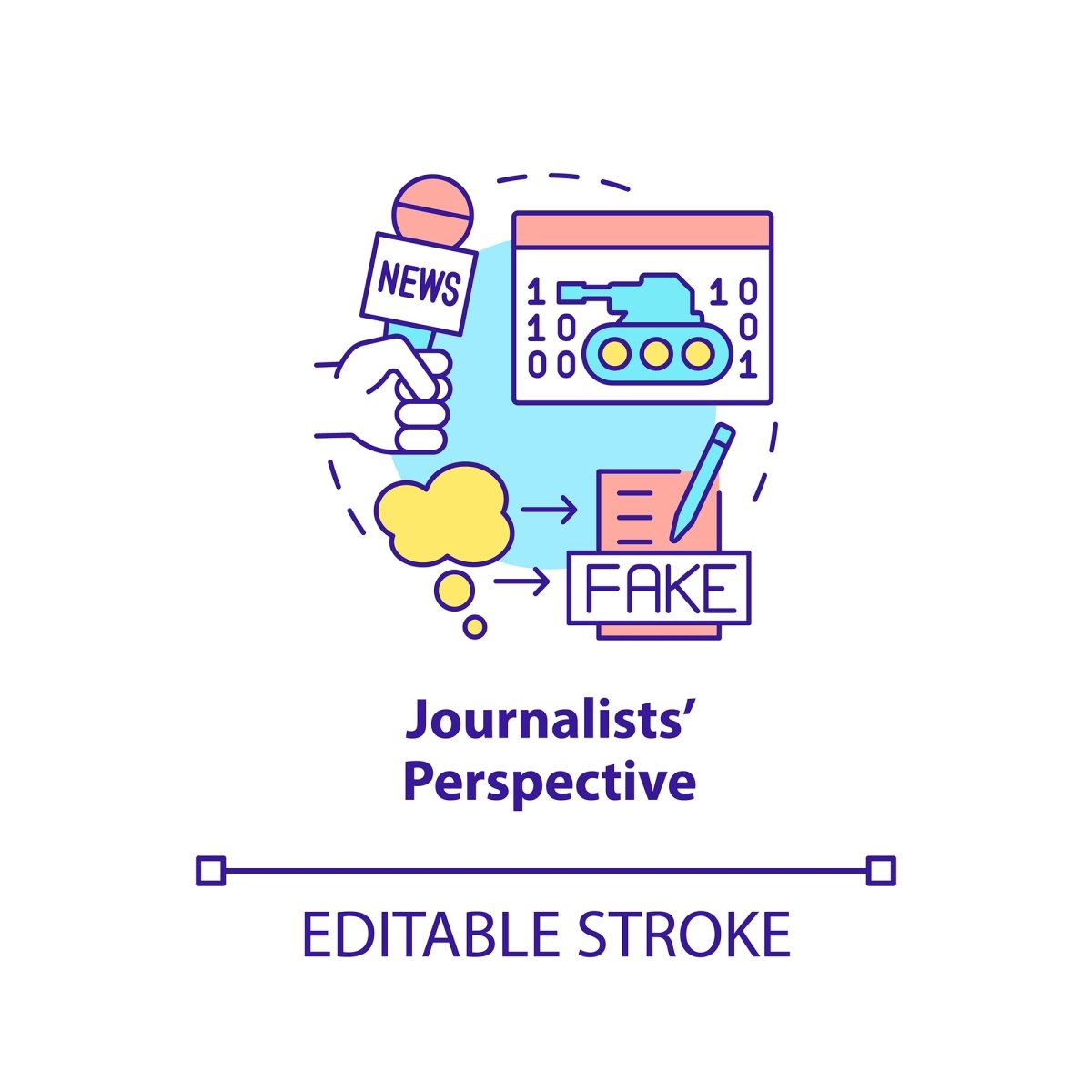 Journalists perspective concept icon