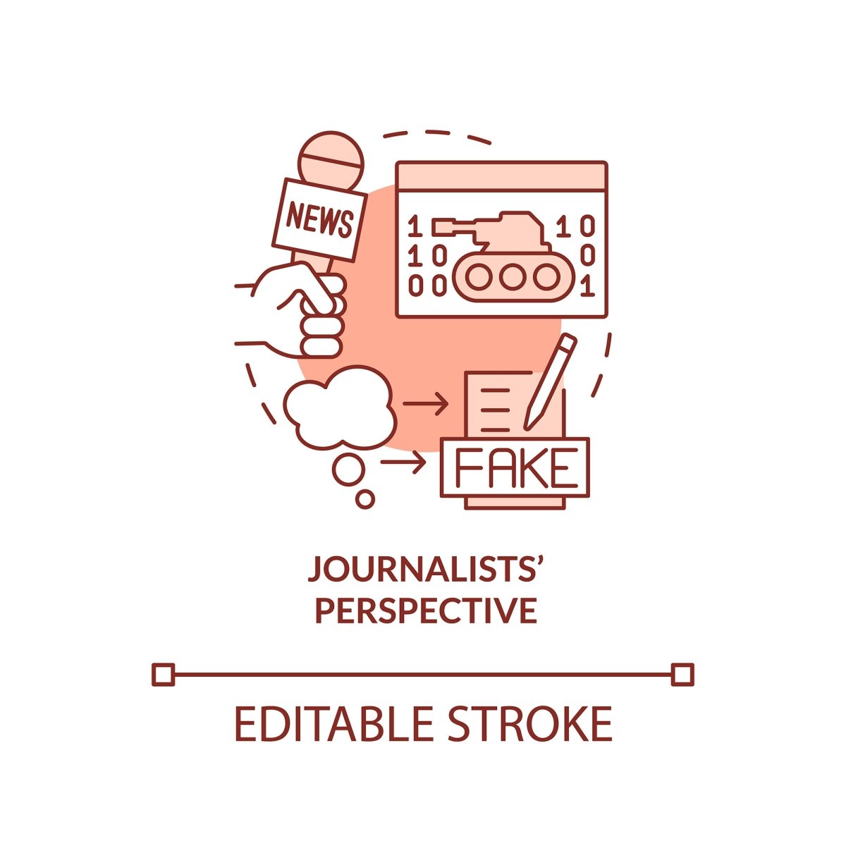 Journalists perspective red concept icon