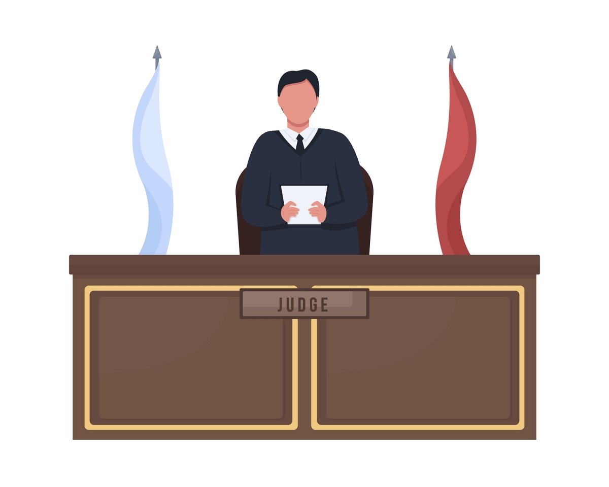 Justice workers flat color vector illustration set