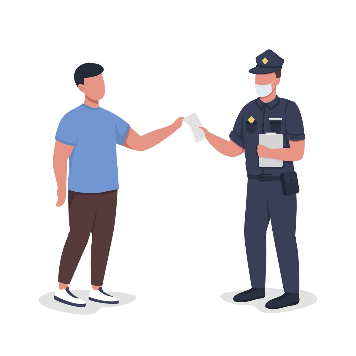 Justice workers flat color vector illustration set