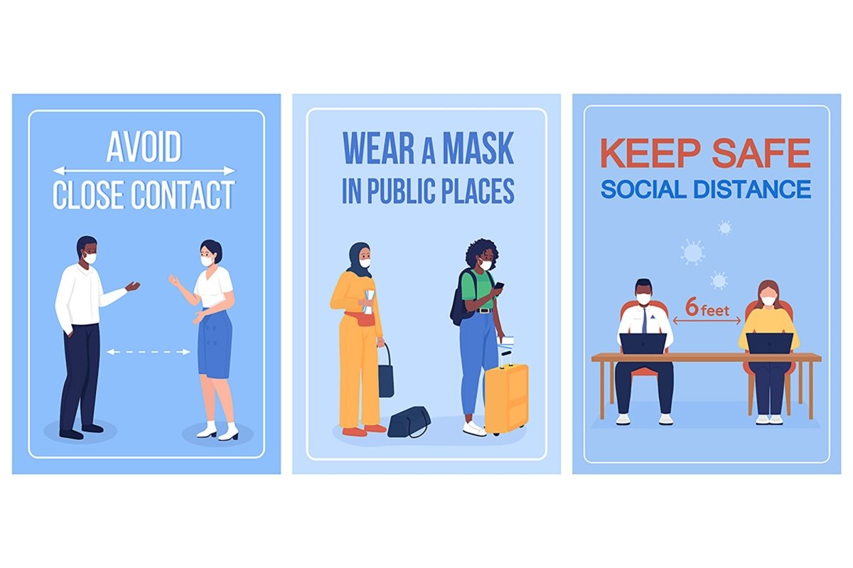 Keep safe poster flat vector template set – IMG Visuals