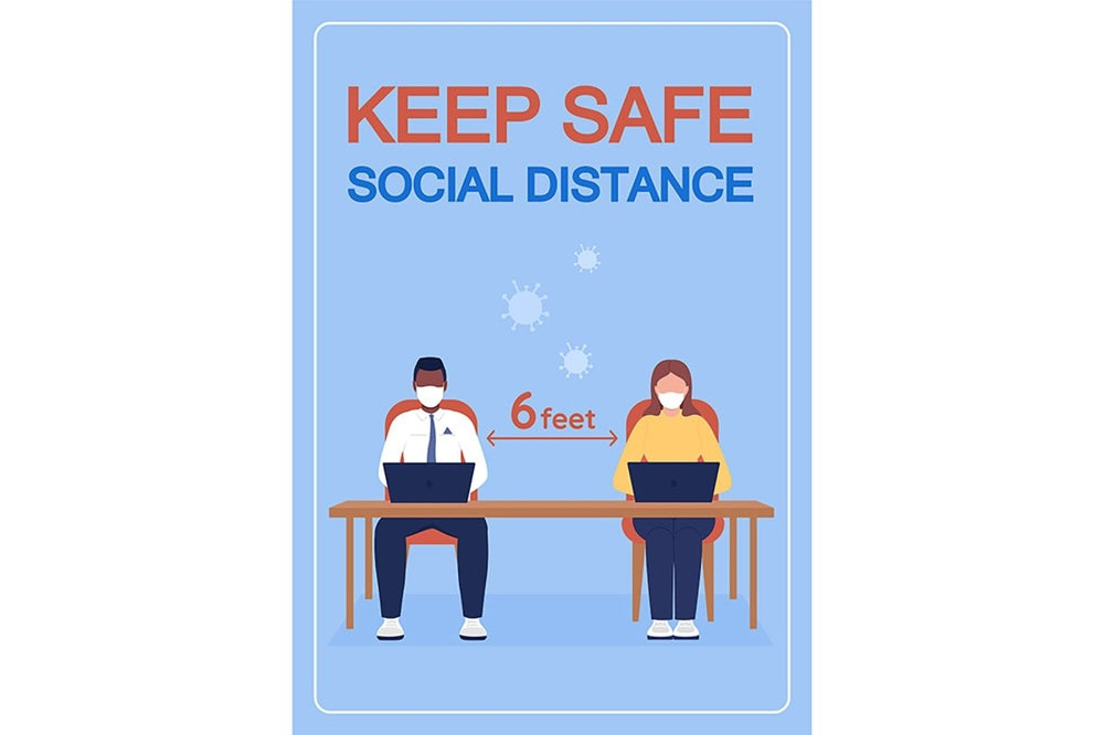 Keep safe poster flat vector template set