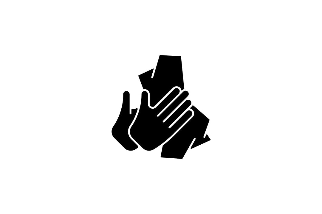 Keeping hands clean black glyph icons set on white space