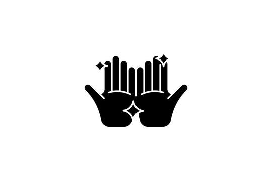 Keeping hands clean black glyph icons set on white space